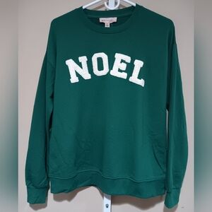 Philosophy Women's (Size S/P) Green Noel Long Sleeve Holiday Sweatshirt (NWT)